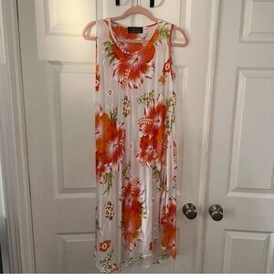 Floral Hawaiian Dress, One size, uneven hem, hippie, boho, flowy. EUC